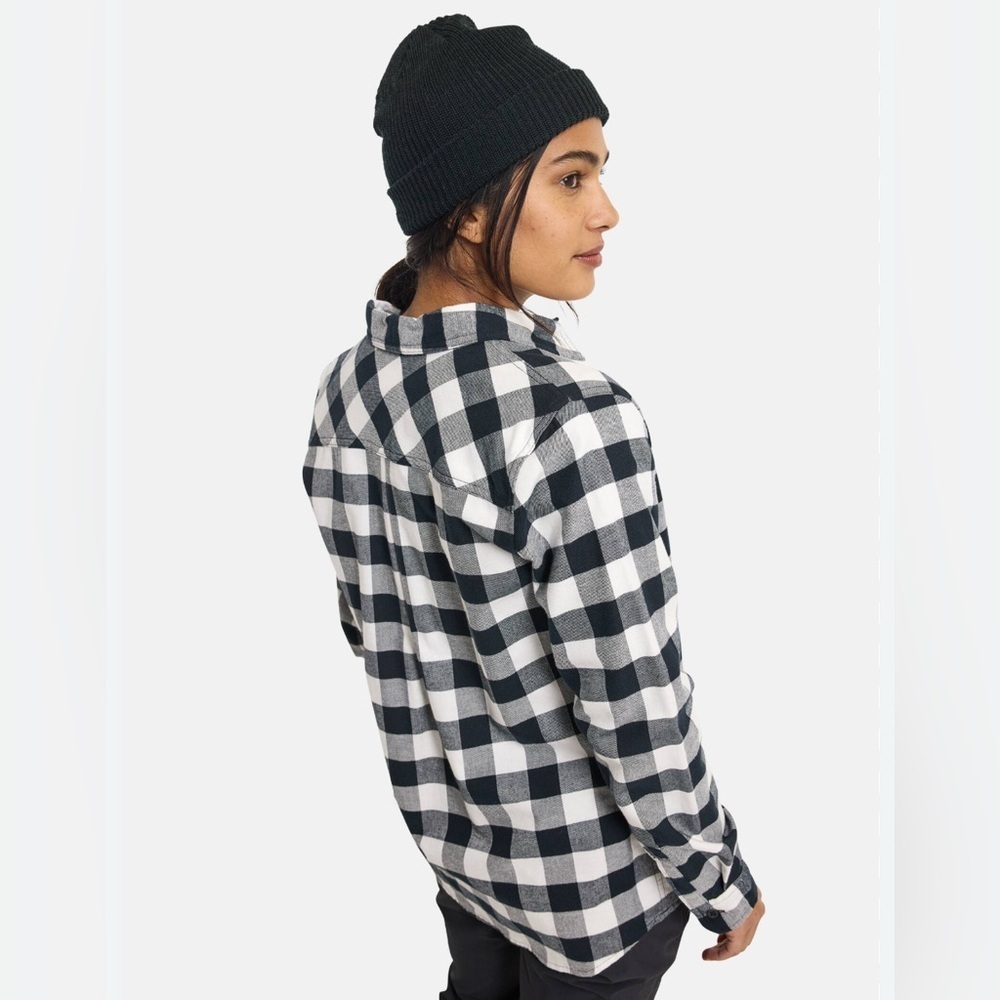 BC Clothing - sherpa lined flannel jacket/shacket white / Black size large